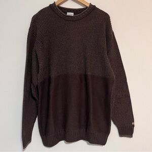Columbia ROC Brown Ribbed Accents Crew Neck Sweater Medium NWT